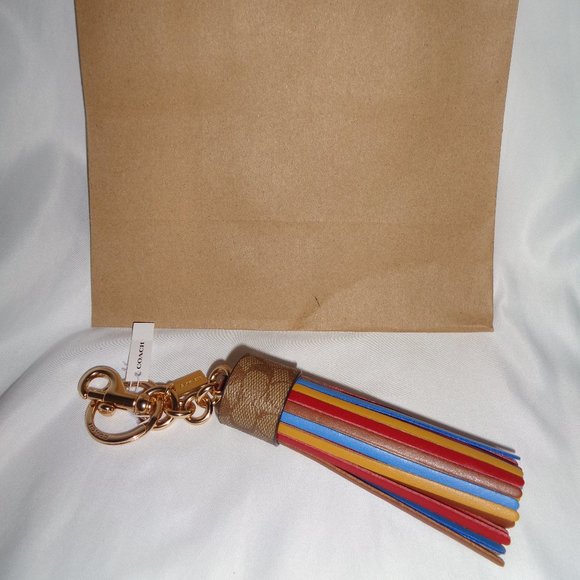 Coach C5700 Legacy Colorblock Bag Charm Key Ring - Picture 3 of 4